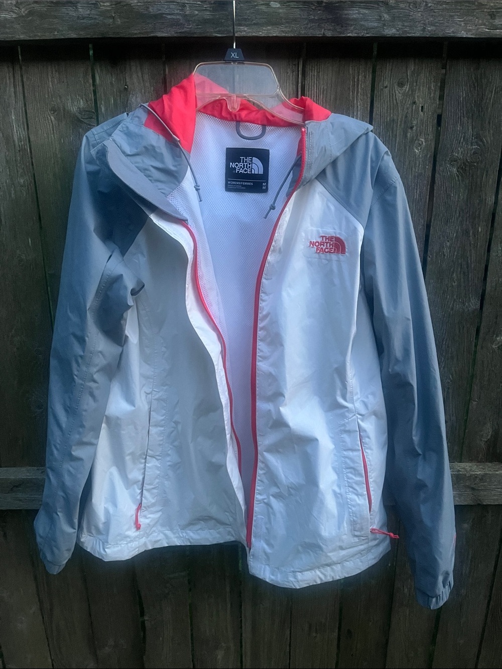 The North Face Women's Gray, White & Coral Waterproof Ski Jacket